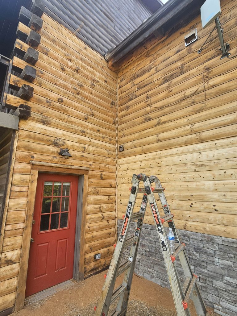 log home media blasting