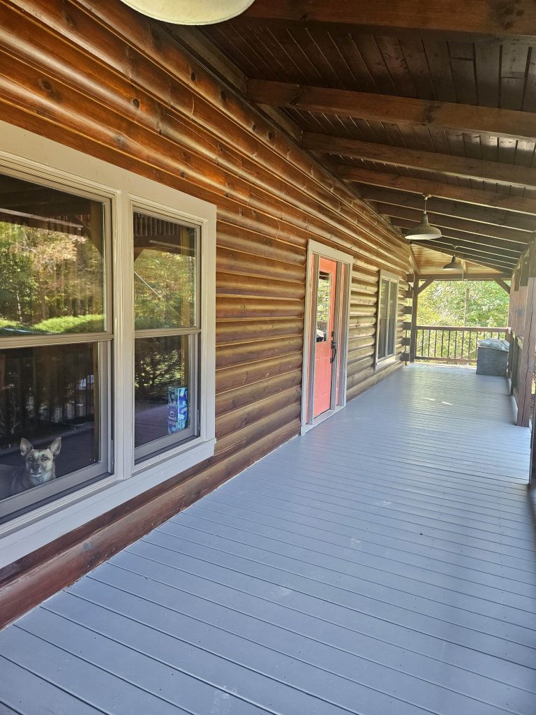 log cabin porch restoration