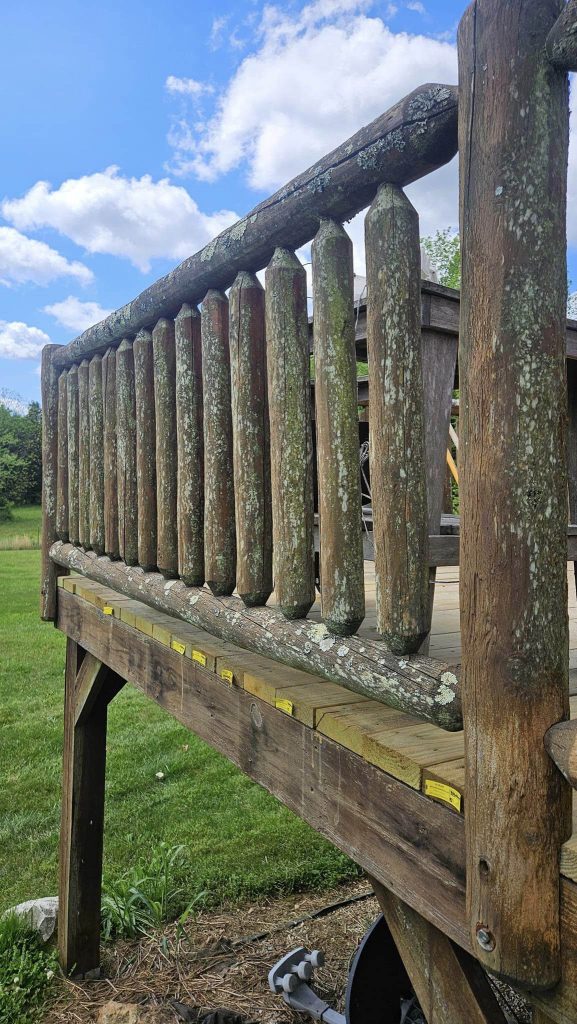 before deck seal a log home deck